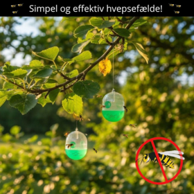 Getingfälla upphängd vid häck