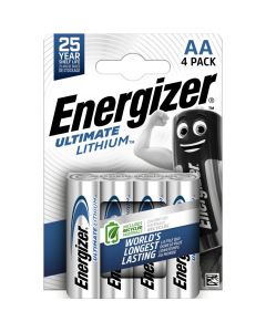 Energizer Ultimate Lithium AA / E91 / L91 Batterier (4 Stk. Förpackning)