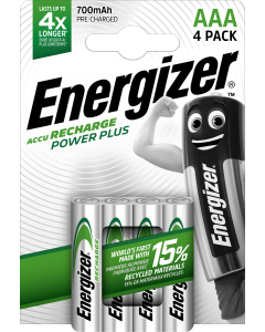 Energizer Recharge Power Plus AAA 700mAh Batterier (4 Stk. Förpackning)