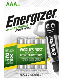 Energizer Recharge Universal AAA/NH12 500 mAh Batterier (4 St.)