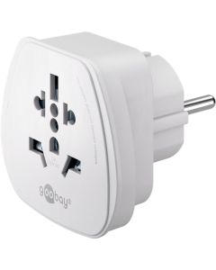 Reseadapter – Världen till Europa, vit (UK, USA, Japan, Australien)