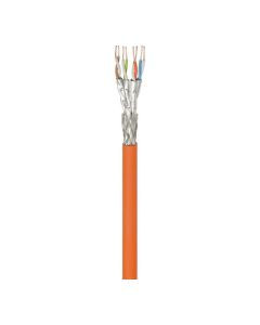 CAT 7A nätverkskabel, S/FTP (PiMF), orange, 500 m kabelrulle