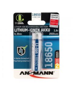 Ansmann - 18650 Batteri, 2600 mAh (med knopp)