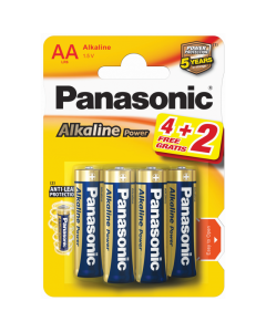 Panasonic Alkaline Power AA batterier - 6 st. Blisterförpackning