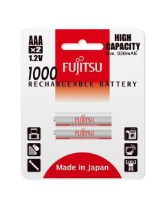 Fujitsu High Capacity AAA Uppladdningsbara Batterier - 2 st. Blisterförpackningar - 1000mAh