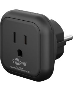 Reseadapter – USA/Japan till Europa, svart (NEMA 5-15 Type B till Schuko)