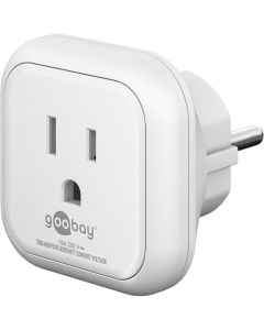 Reseadapter – USA/Japan till Europa, vit (NEMA 5-15 Type B till Schuko)