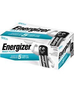 Energizer Max Plus 9v/522 (20 Stk. Förpackning)