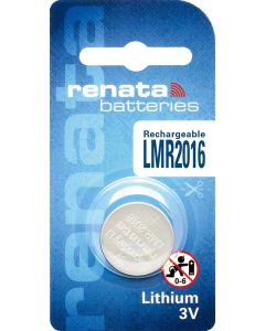 Renata LMR2016 Uppladdningsbart knappcellsbatteri 30 mAh, 3 V - (1 st.)