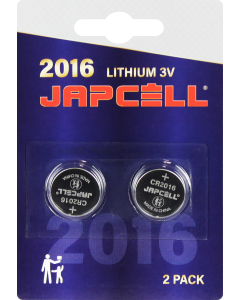 Japcell Litium CR2016-Batterier – 2 st.