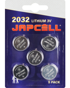 Japcell Litium CR2032-Batterier - 5 st.