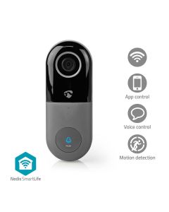 Nedis SmartLife Video-dörrtelefon, Wi-Fi, Grå/Svart