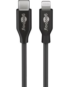 USB-C 2.0 til Lightning laddnings- och datakabel, MFI, svart, 2m
