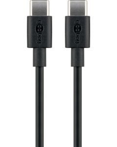 USB-C 2.0 till USB-C laddnings- och datakabel, svart, 0,5m