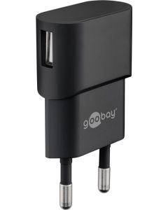 Goobay USB-laddare 1xUSB (1A) - Svart - (kontakt på sidan)