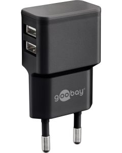 Goobay Dual USB-laddare 2xUSB (2,4A) svart