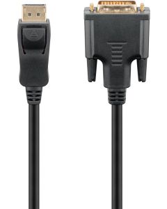 Goobay DisplayPort/DVI-D Adapterkabel 1.2, guldpläterad-2m