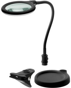 LED-förstoringsglas med lampa och klämma, 6 W - 480 lm, 100 mm lins