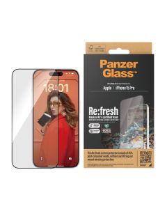 PanzerGlass™ Re:fresh Skärmskydd iPhone 15 Pro | Ultra-Wide Fit med EasyAligner