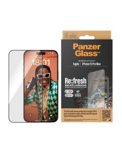 PanzerGlass™ Re:fresh Skärmskydd iPhone 15 Pro Max | Ultra-Wide Fit med EasyAligner