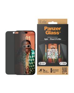 PanzerGlass™ Privacy Skärmskydd iPhone 15 Pro Max | Ultra-Wide Fit med EasyAligner