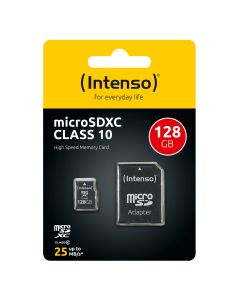 Intenso® 128 GB Micro SD-minneskort Inkl. Adapter, Klass 10