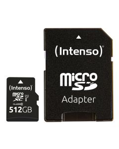 Intenso® 512 GB Micro SD-minneskort Inkl. Adapter, Klass 10, U1