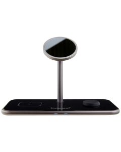 Intenso® Trådlös 3-i-1 Bordsladdare MagSafe QI 15W inkl. USB-C-kabel och 30W PD/QC snabbladdare