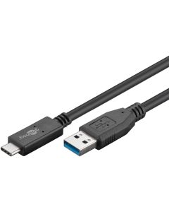 USB-C ladd- och datakabel 3.2 Gen 2 10 Gbps svart 0,5m