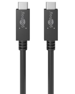 USB-C ladd- och datakabel PD Gen 3.2 20 Gbps, svart 0,5m