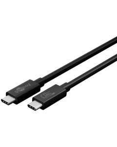 USB-C ladd- och datakabel USB4 Gen 3x2 40 Gbps 240w, svart 0,7m