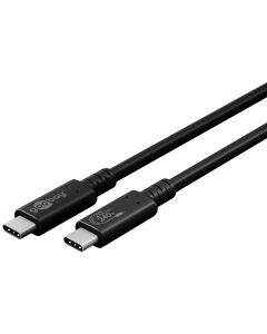 USB-C ladd- och datakabel USB4 Gen 3x2 20 Gbps 240w, svart 2m