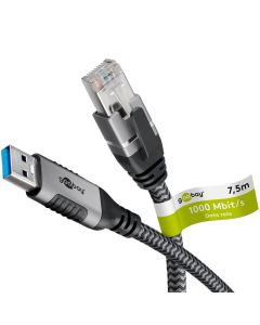 Goobay USB-A 3.0 till RJ45 Ethernet kabel - 7,5m