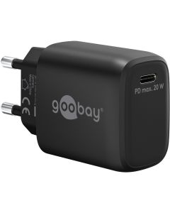 Goobay USB-C GaN-strömadapter 20W - Svart
