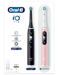 Oral-b iO Series 6 DUO Eltandborste - Svart/Rosa