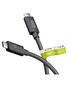 USB-C 4.0 till USB-C laddnings- och datakabel, 40Gbit/s, 240W, svart, 1,2m