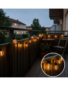 Solcells ljusslinga m/ 20 stora glödlampor