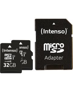 Intenso® 32GB Micro SD UHS-I Minneskort inkl. Adapter - 2 st.