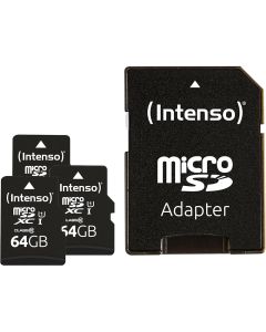 Intenso® 64GB Micro SD UHS-I Minneskort inkl. Adapter - 3 st.