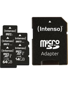 Intenso® 64GB Micro SD UHS-I Minneskort inkl. Adapter - 5 st.