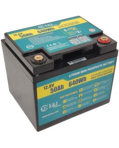 E&J Litiumbatteri 12V 50Ah m/ värme & Bluetooth