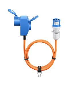 CEE adapterkabel 2,5 mm² med 90° kontakt – IP44, 16A, 1,5 m