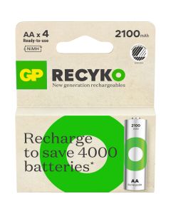GP Recyko AA-batteri, 2100mAh – 4 st