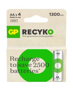 GP Recyko AA-batteri, 1300mAh – 4 st