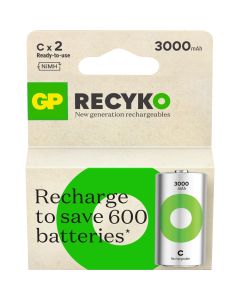 GP Recyko C-batteri, 3000mAh – 2 st