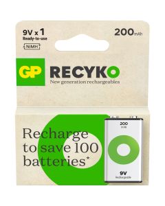 GP ReCyko 9V batteri, 200mAh – 1 st