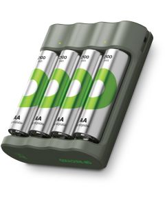 GP Recyko Everyday USB Batteriladdare inkl. 4 st AA batterier
