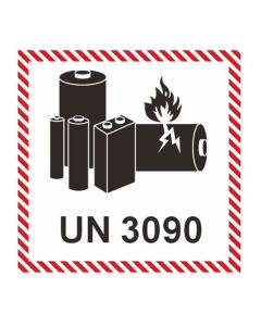 UN3090 Litium Metall UN-etikettrulle 1500 st med 7,5 cm kärna