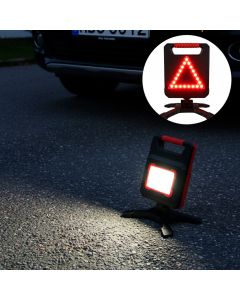 LED Arbetslampa m/ 1400 lumen & varningstriangel