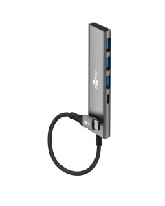 4-Port USB-C 3.2 Hub (3xUSB-A/1xUSB-C) alu, 0,1m